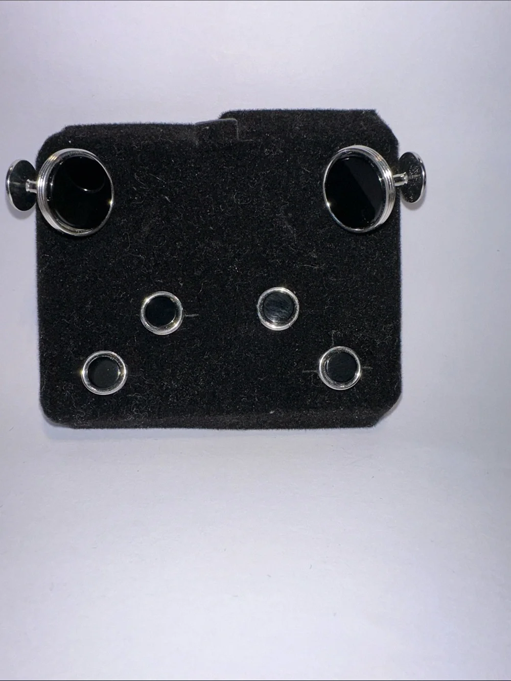 Tuxedo Cufflinks and Studs Set - black onyx